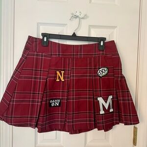 No Boundaries Red Plaid Schoolgirl Skirt